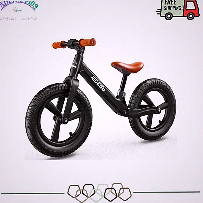14" Kids Balance Bike, Lightweight Push Bicycle with Adjustable Seat