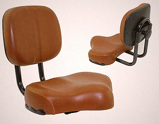 ABSOLUTE BICYCLE BEACH CRUISER LARGE SADDLE ADJUSTABLE W/BACK REST IN BROWN.