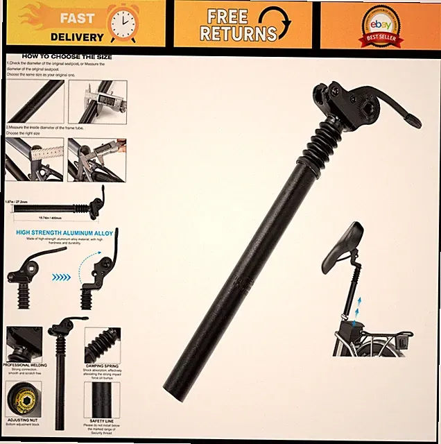 Adjustable Bicycle Suspension Seat Post 25.4-33.9mm for Mountain Road BMX Electr