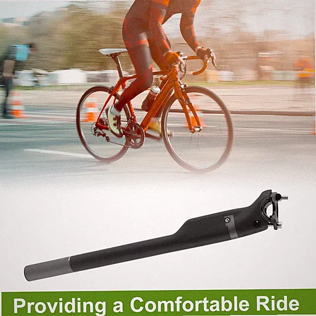 Bike Seat Posts 27.2x400mm Adjustable Saddle Angle Carbon Fiber Matte Black Gray