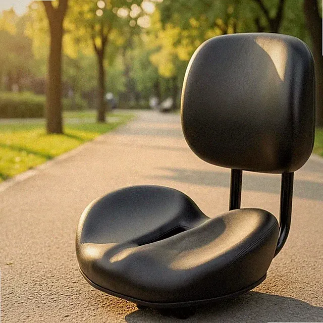 Bike Seat with Backrest Bicycle Saddle Comfort Adjustable Backrest Shock