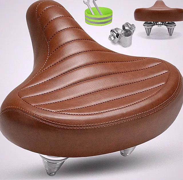 CDYWD Wide Bike Seat for Men Women Comfort, Large Soft Padded Bicycle Seat Cushi