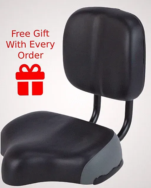 Extra Wide Bike Seat - Adjustable Backrest - Comfortable & Ergonomic, FREE Gift