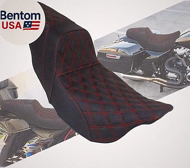 One-Piece Seat Driver & Passenger Seat 2-Up Fit for Harley Touring Road King FLH