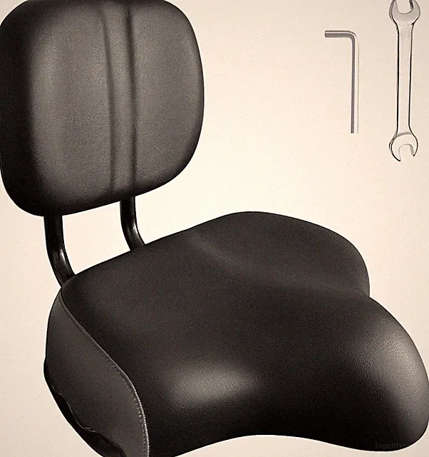 Oversized Comfortable Ergonomic Bike Seat with Backrest for Men and Women, Adjus