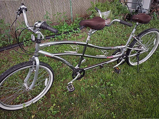 ProMax Green/Silver Tandem Bike 26in Wheels Cruiser Bars V-Brakes Grip Shifter