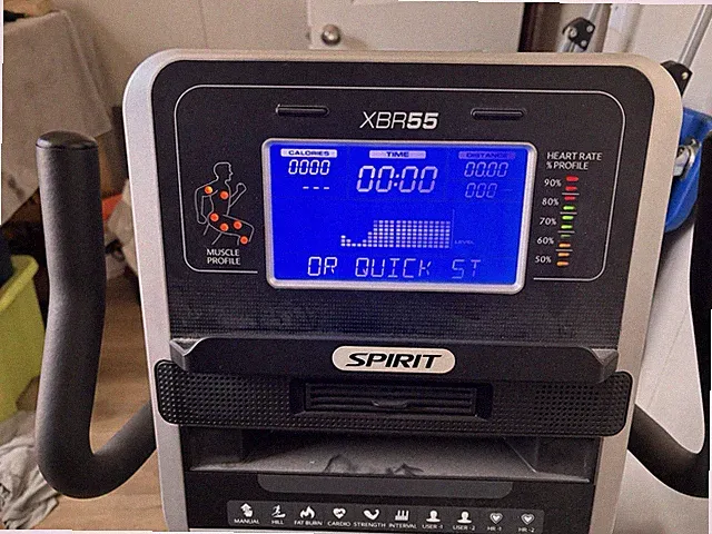 Spirit XBR55 Recumbent Exercise Bike Adjustable Seat LCD Heart Rate Black
