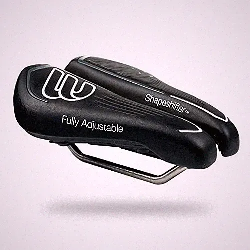 SRT Super Short Noseless Pain-Free Adjustable Bicycle Saddle Black with