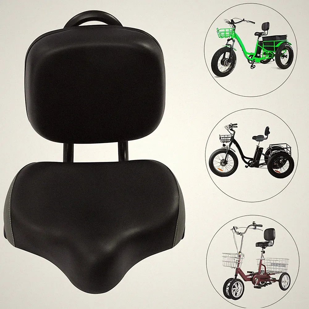 Universal Bicycle Back Cushion Seat Pad Bike Saddle Seat W/ Adjustable Backrest