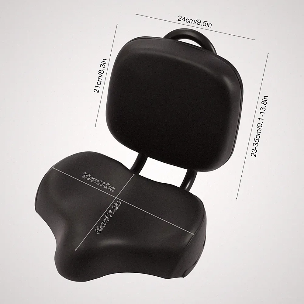 Universal Wide Bicycle Seat with Adjustable Back Rest for Cruiser Tricycle Elect